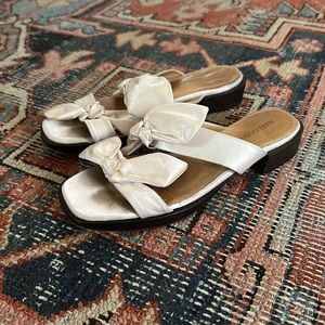 Mari Giudicelli cream satin slide. Size EU 38 (U.S. 7.5) True to size.